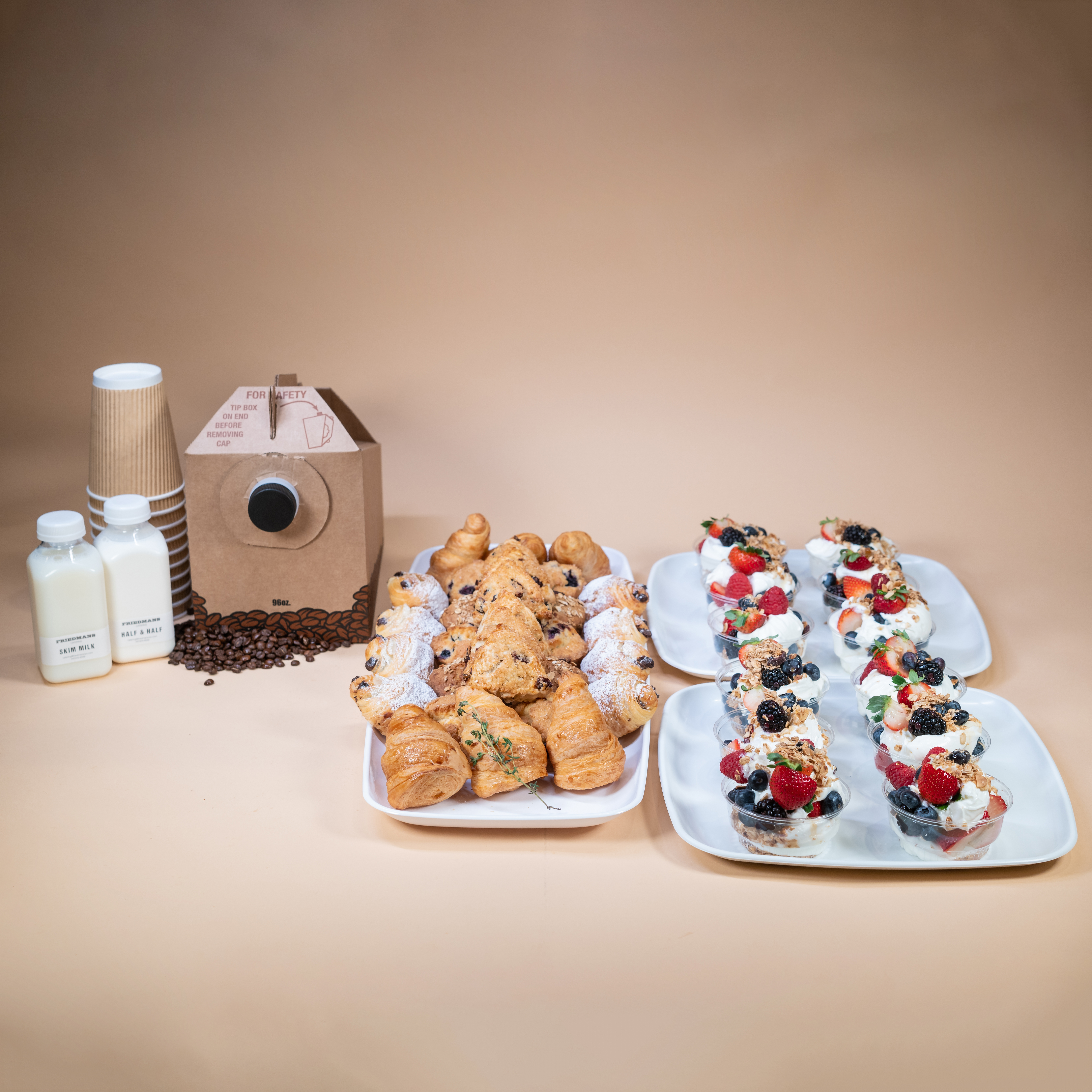 Assorted Mini Pastries & Greek Yogurt Parfaits (Large)