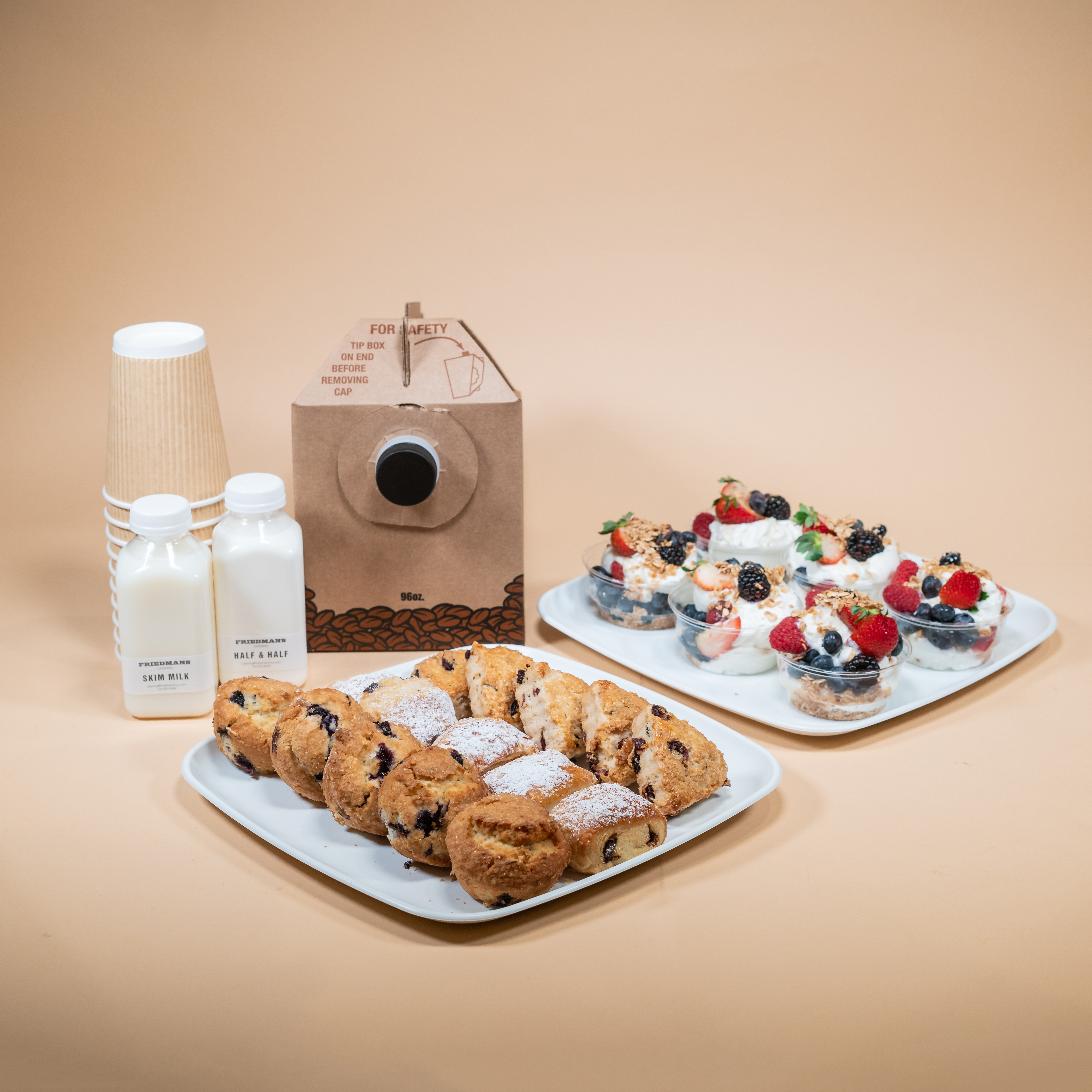 Assorted Mini Pastries & Greek Yogurt Parfaits (Small)