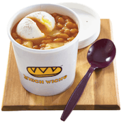 Cheesy Beans & Eggs Pot