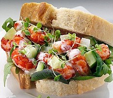 Crayfish and Rocket Sandwiches