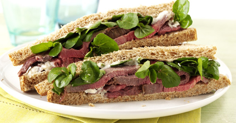 Rare Roast Beef and Horseradish Sandwiches