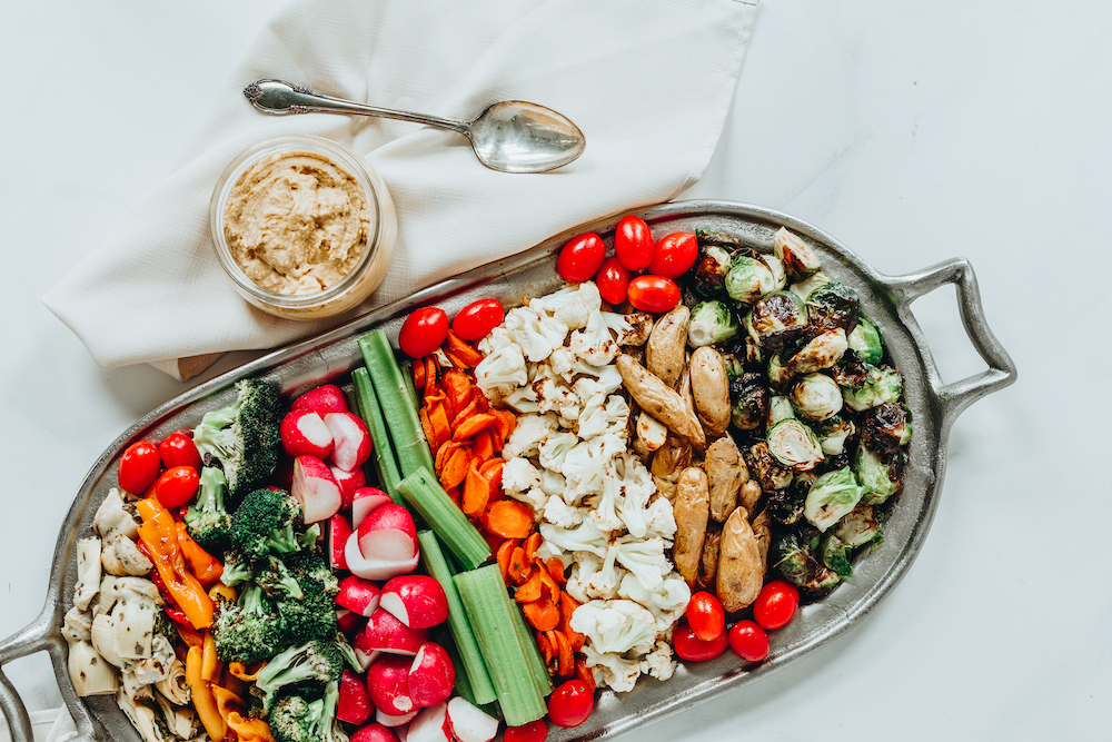 Large Roasted & Fresh Vegetables with Housemade Hummus (Serves 20-25)