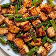 Black Pepper Tofu and Asparagus Salad