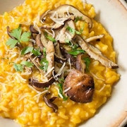 Pumpkin Risotto with Mushrooms and Thyme