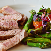 Sauté Veal with Grilled Vegetables