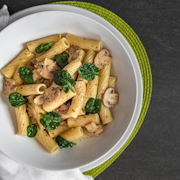 Cavatelli with Spinach and Mushrooms