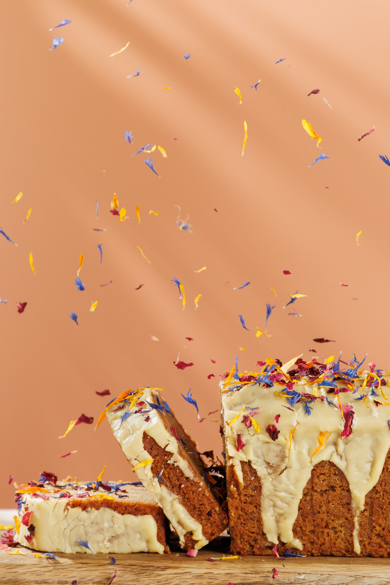 Banana, Almond & Passionfruit Loaf Cake Slice