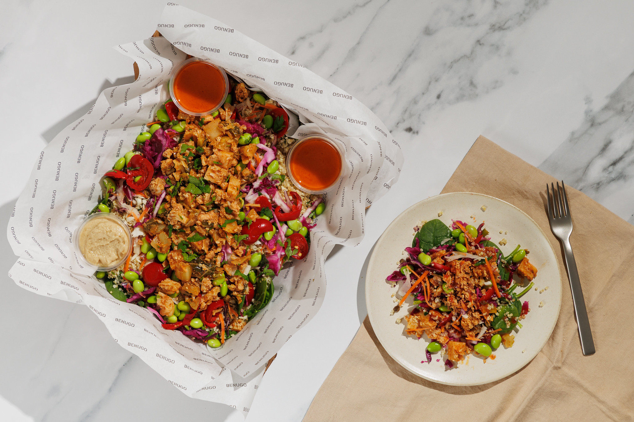 Bang Bang Spiced Cauliflower Salad Box with British sliced chicken
