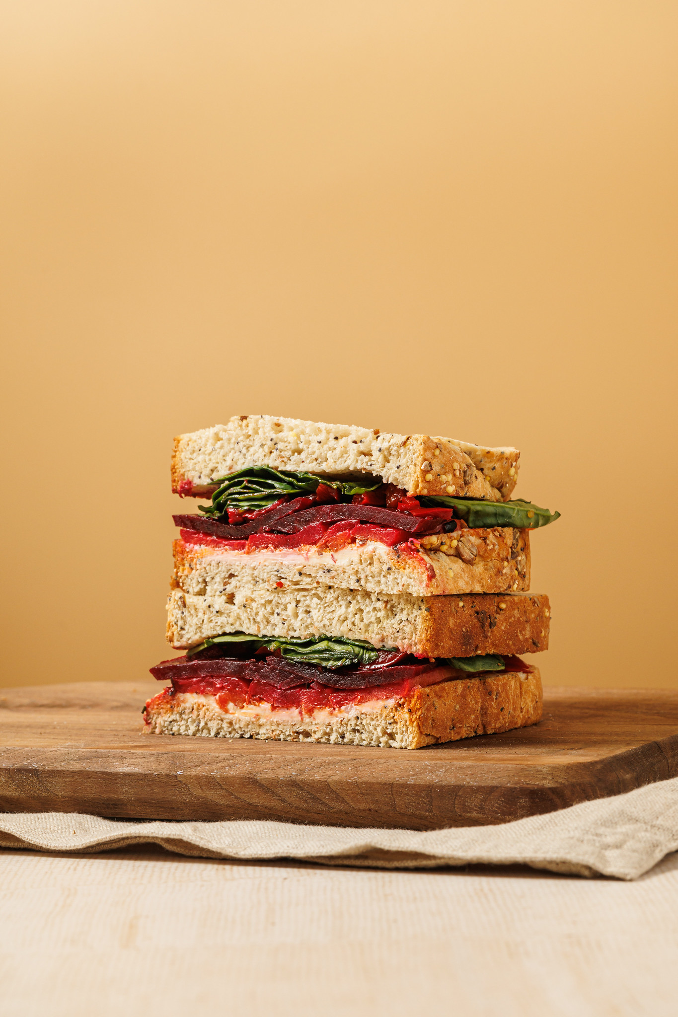 Harissa roasted vegetables and tahini Bloomer