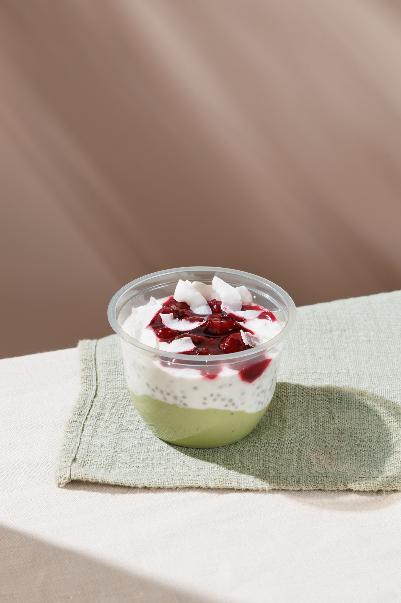 Cherry Matcha Yoghurt Pot (v)