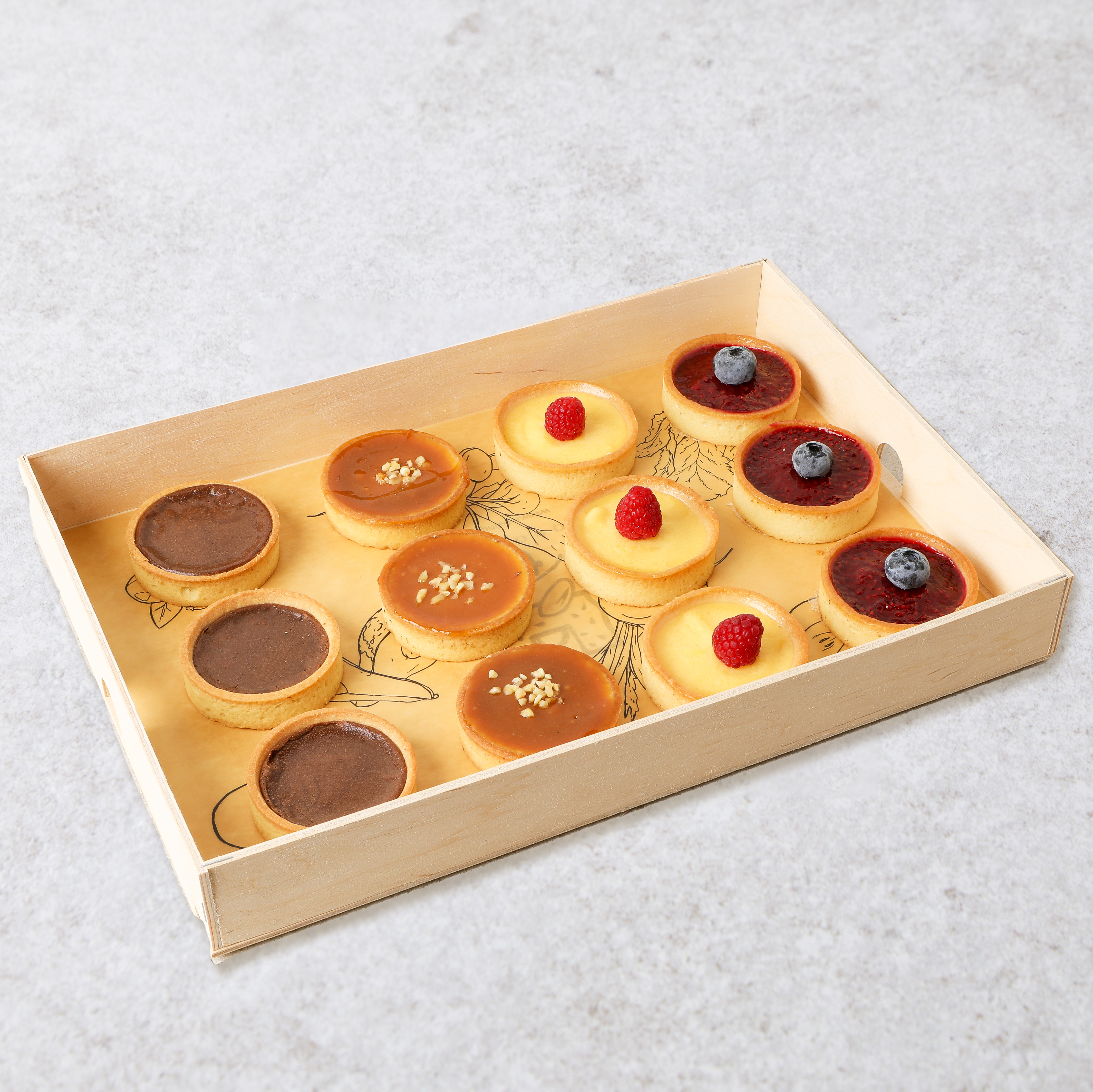 Plateau mini taartjes (12 stuks)