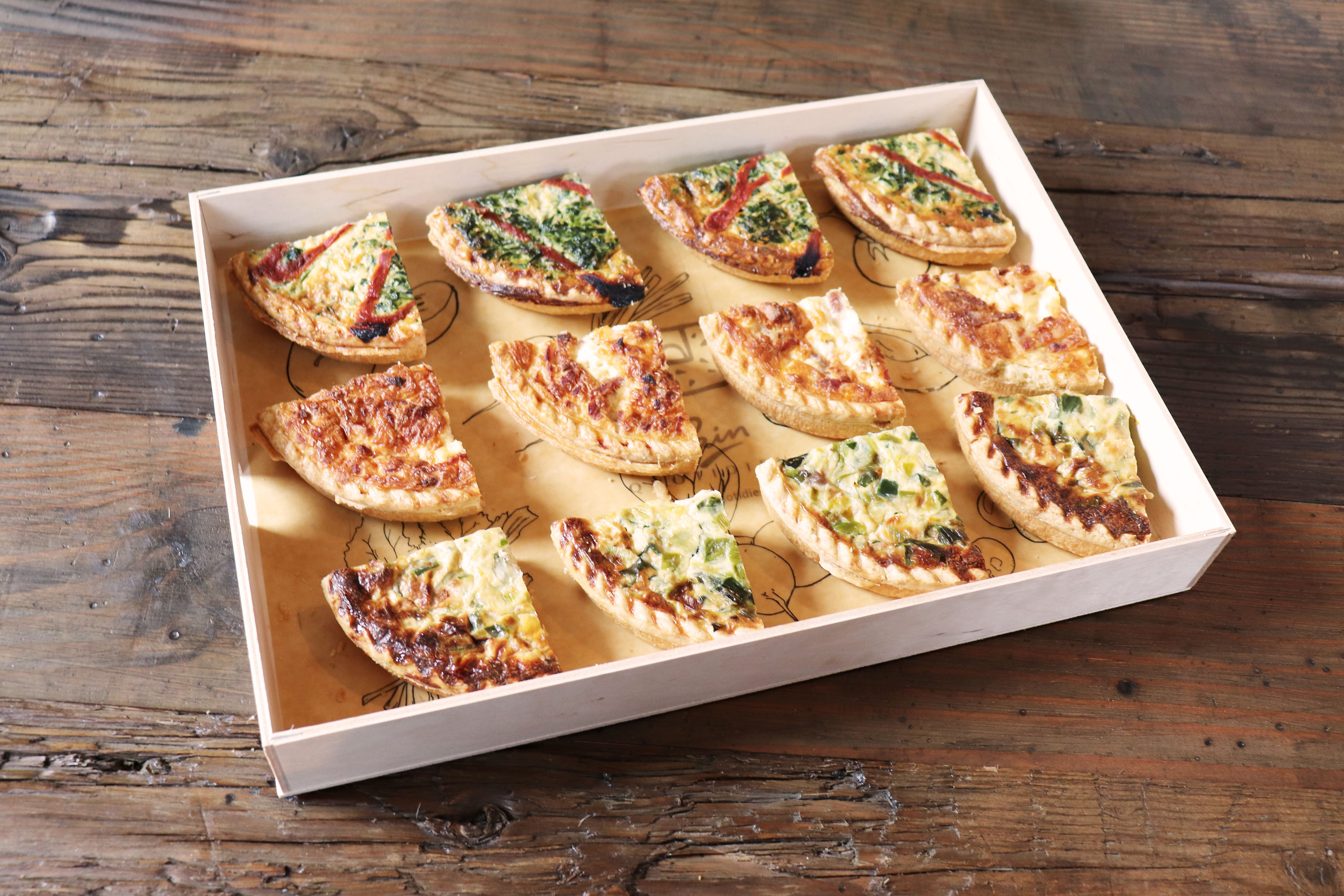 Platter of quiches (12 quarters)