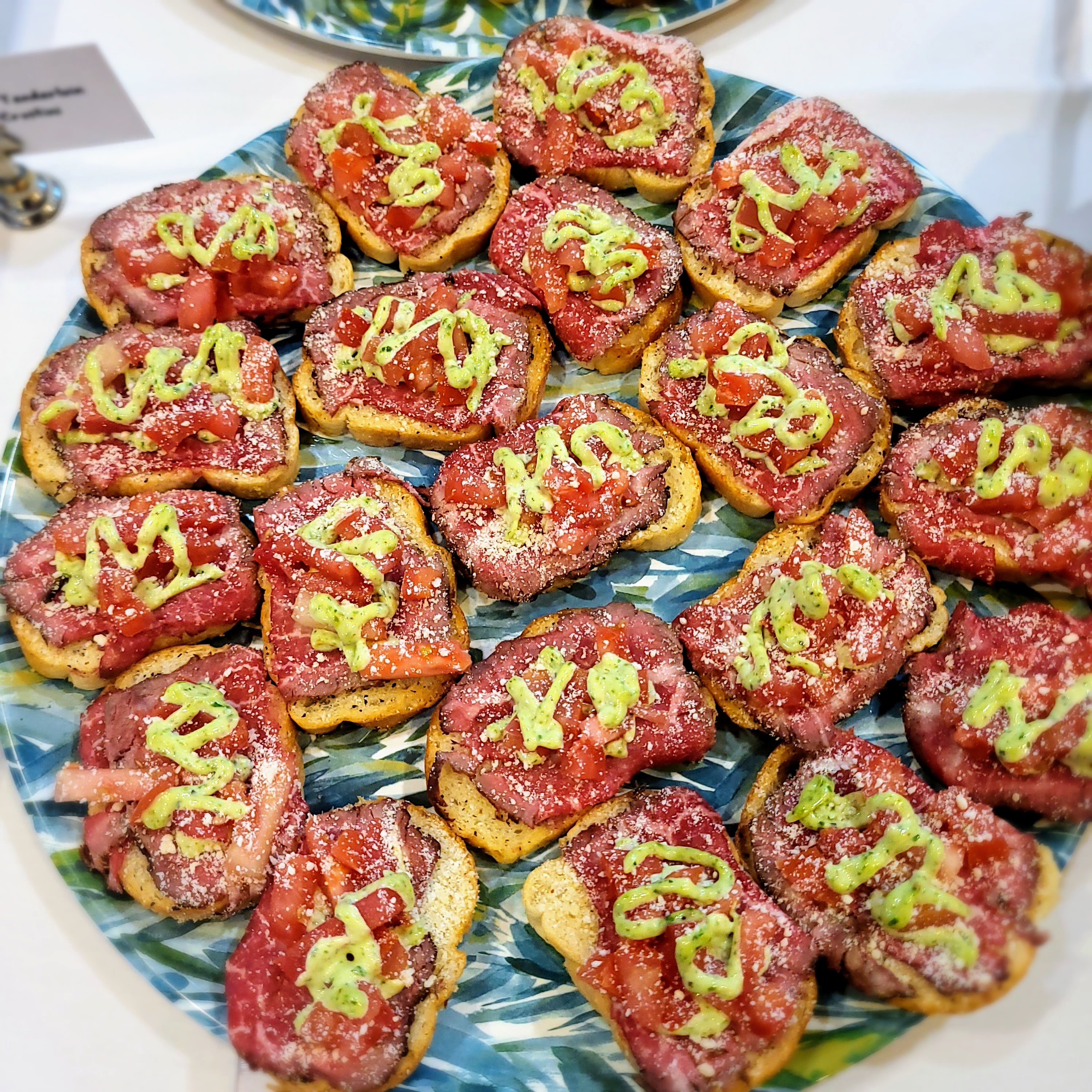 Shaved Beef Tenderloin Crostinis