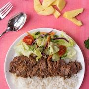 Indonesian Beef Rendang with coconut rice