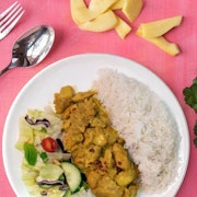 Malaysian chicken curry with coconut rice